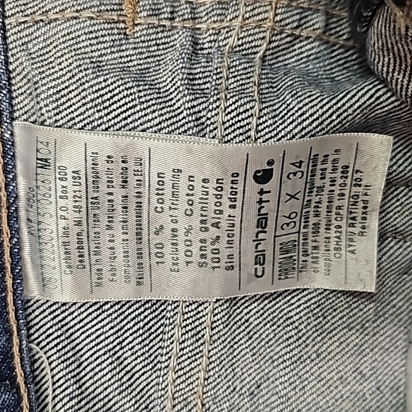 Carhartt jeans fire resistant denim sz 36× 34. - Picture 3 of 8